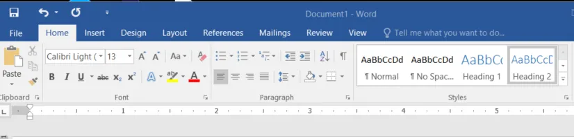 A screenshot of setting a "Heading 2" in Microsoft Word.